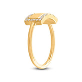 0.11ct 14k Yellow Gold Diamond Bar ID Ring Size 3